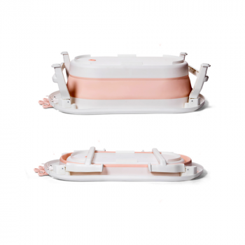 Детская складная ваннa для купания новорожденных Balloon розовая с термочувствительной пробкой-2