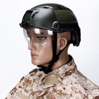 Тактический шлем ABS Fast с защитой для глаз черный-3